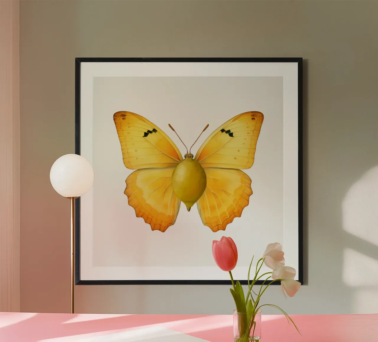 Zitrone Schmetterling mit Zitrone Körper - Transparenter Hintergrund Hahnemühle von Stilrausch