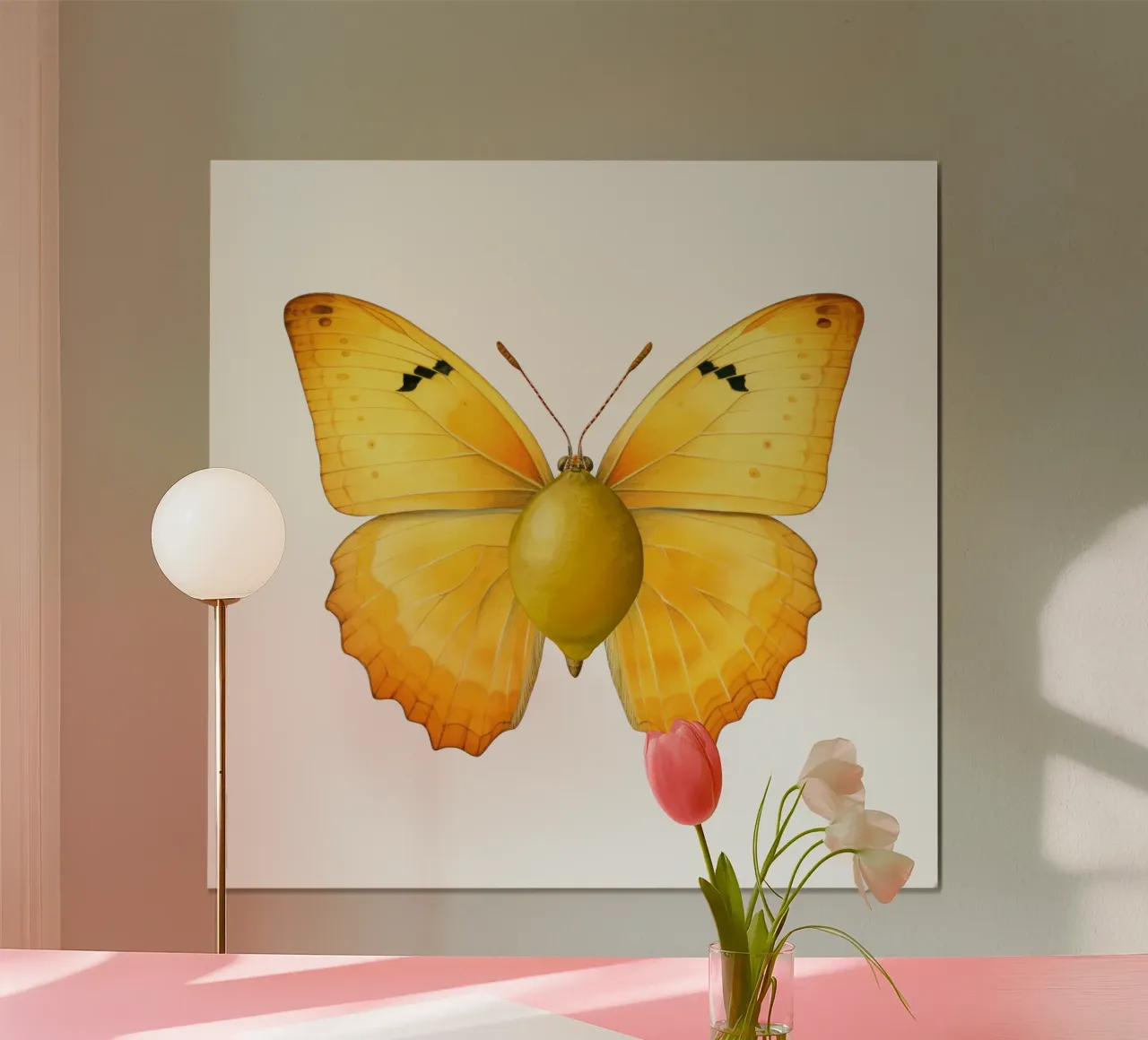 Zitrone Schmetterling mit Zitrone Körper - Transparenter Hintergrund Hahnemühle von Stilrausch