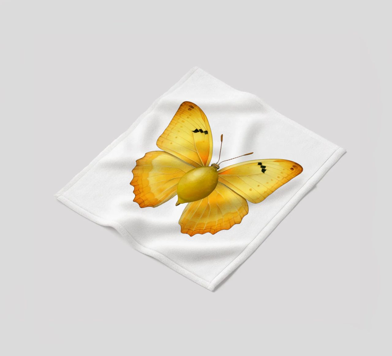 Zitrone Schmetterling mit Zitrone Körper - Transparenter Hintergrund Fleecedecke von Stilrausch