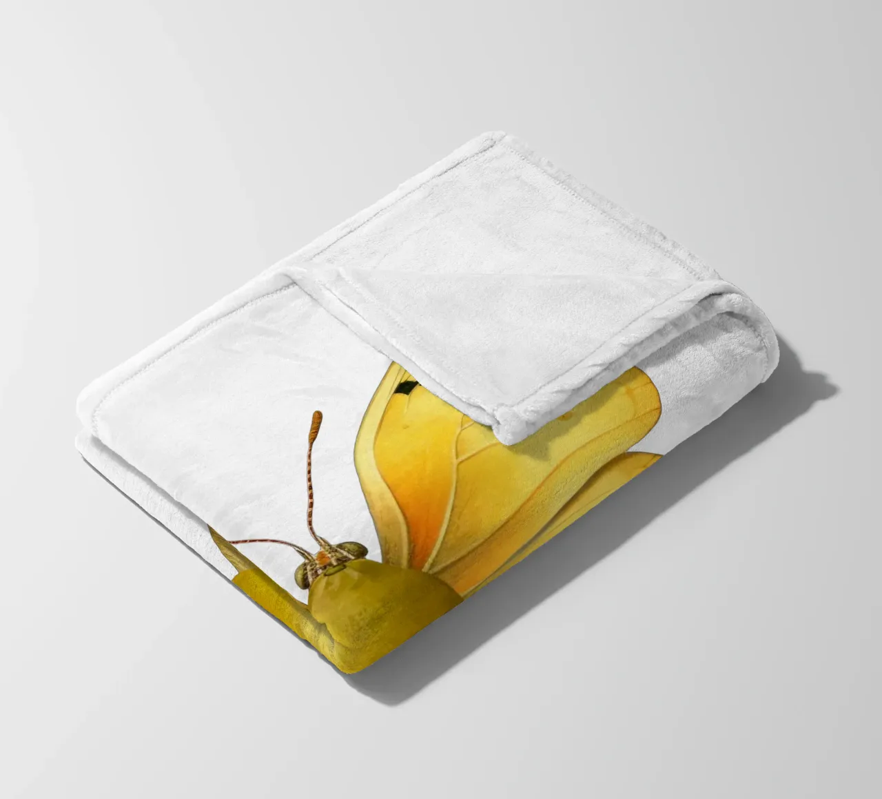 Zitrone Schmetterling mit Zitrone Körper - Transparenter Hintergrund Fleecedecke von Stilrausch