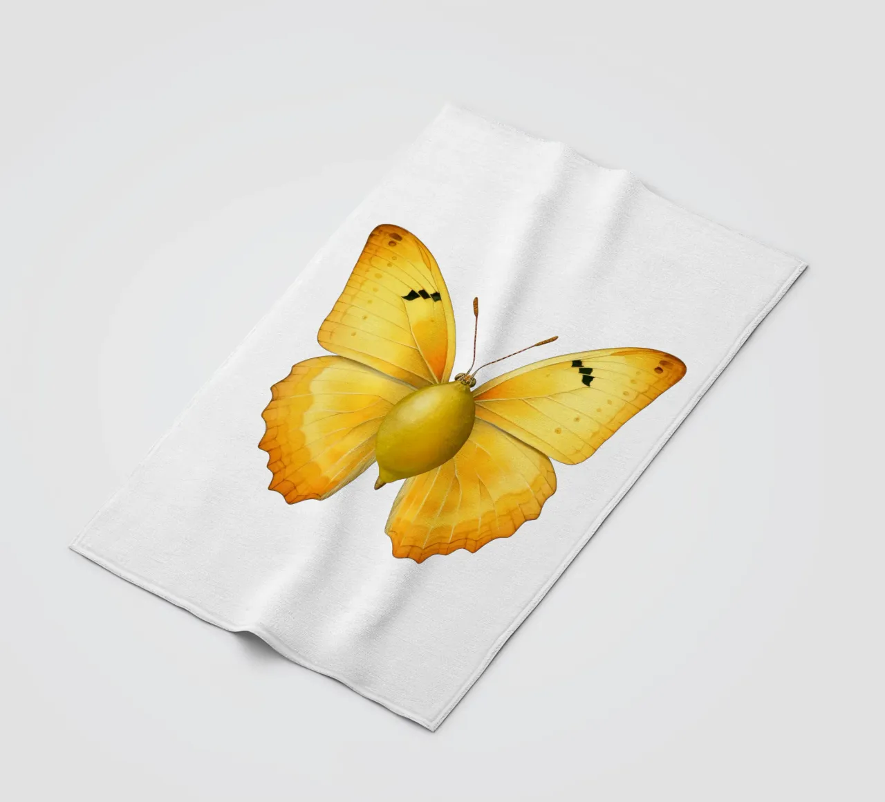 Zitrone Schmetterling mit Zitrone Körper - Transparenter Hintergrund Fleecedecke von Stilrausch