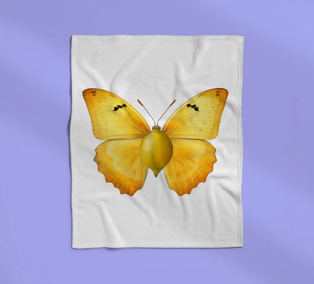 Zitrone Schmetterling mit Zitrone Körper - Transparenter Hintergrund Fleecedecke von Stilrausch