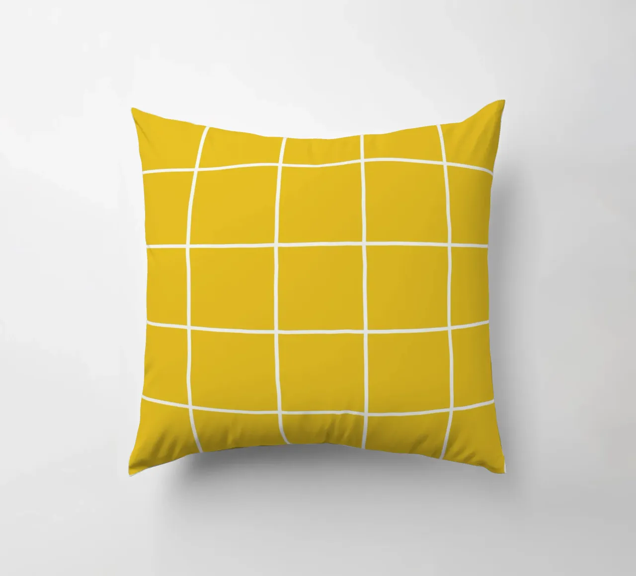 Motif en damier blanc sur fond jaune coussin de Stilrausch