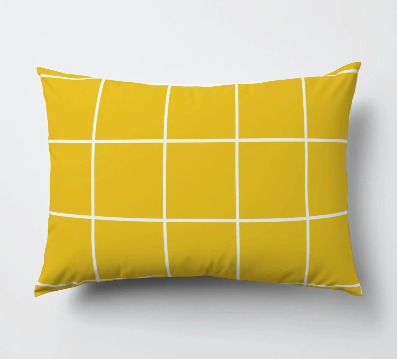 Motif en damier blanc sur fond jaune coussin de Stilrausch