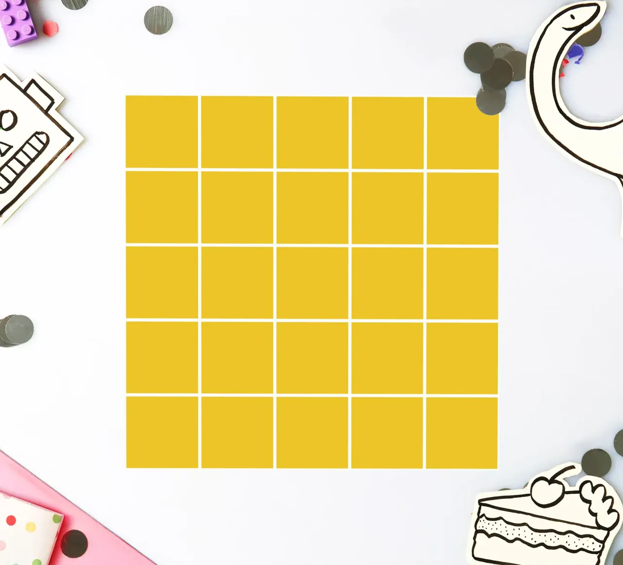 White Thin Checkered Pattern on Yellow Background sticker by Stilrausch
