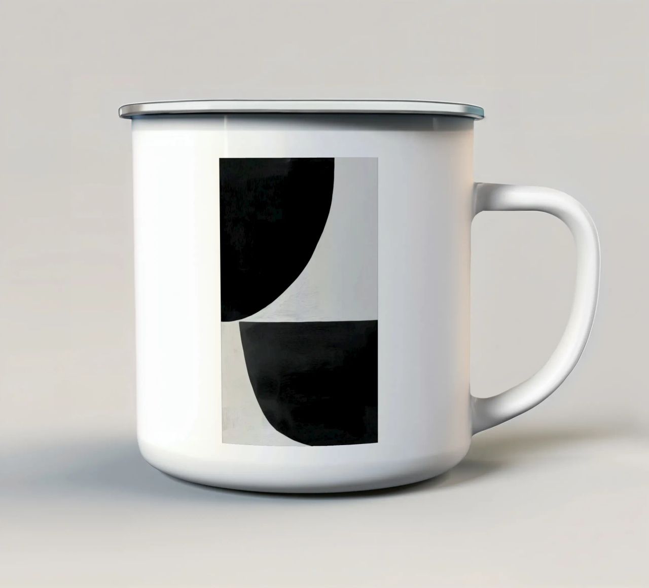 Arte geometrica in bianco e nero tazza in smalto da Melloi Art Print
