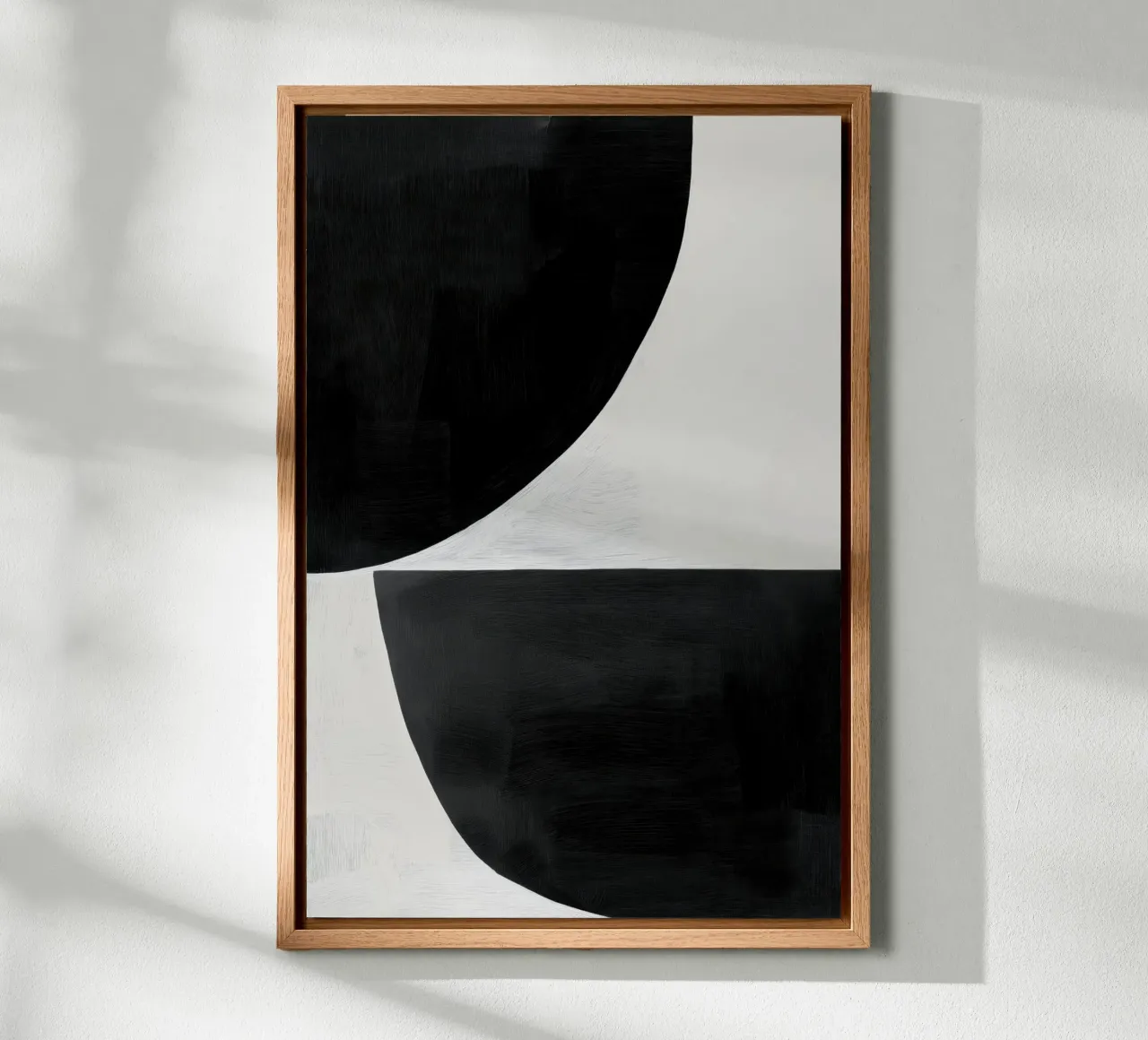 Arte geometrica in bianco e nero tela con Cornice a cassetta da Melloi Art Print