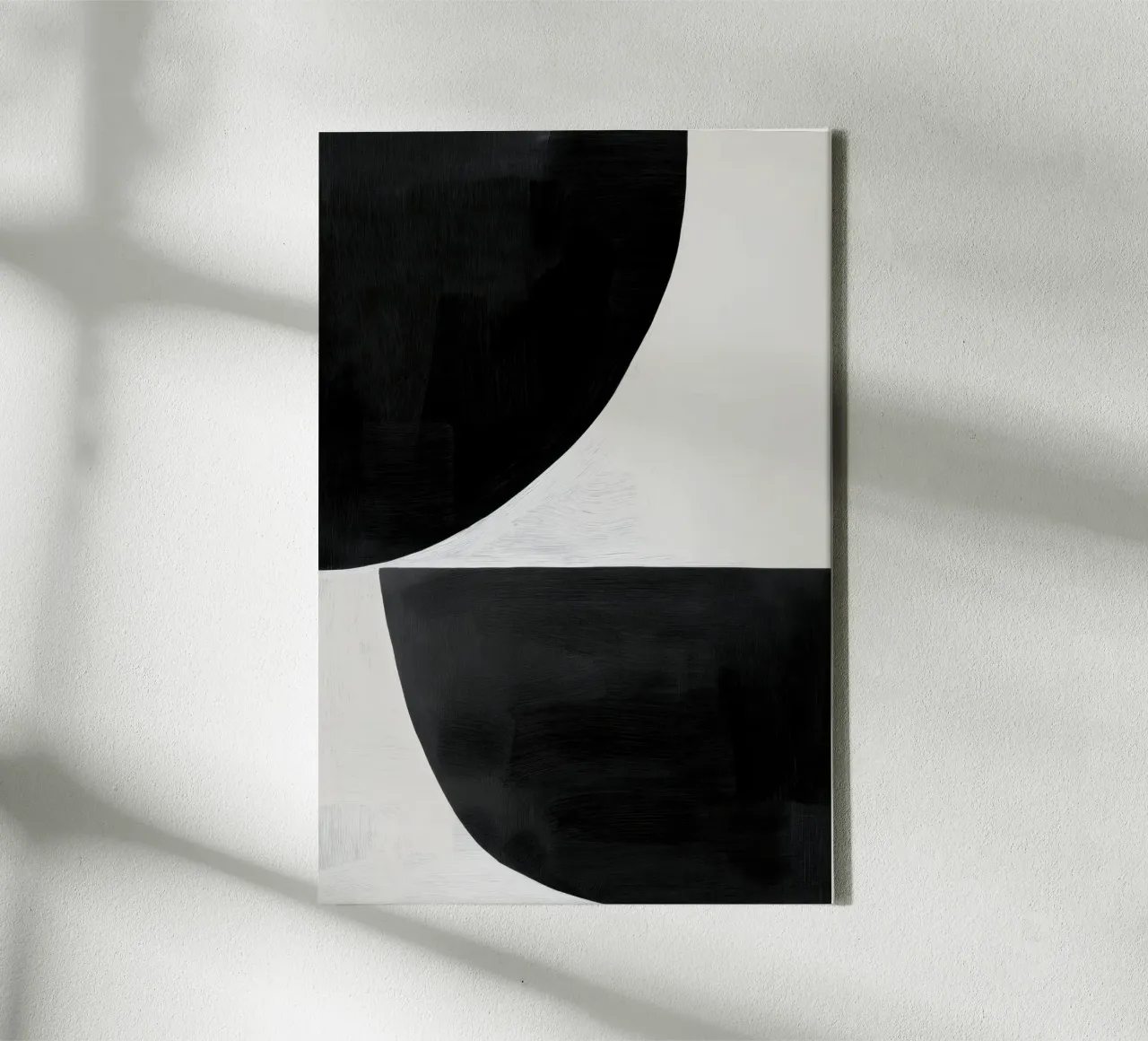 Arte geometrica in bianco e nero tela con Cornice a cassetta da Melloi Art Print