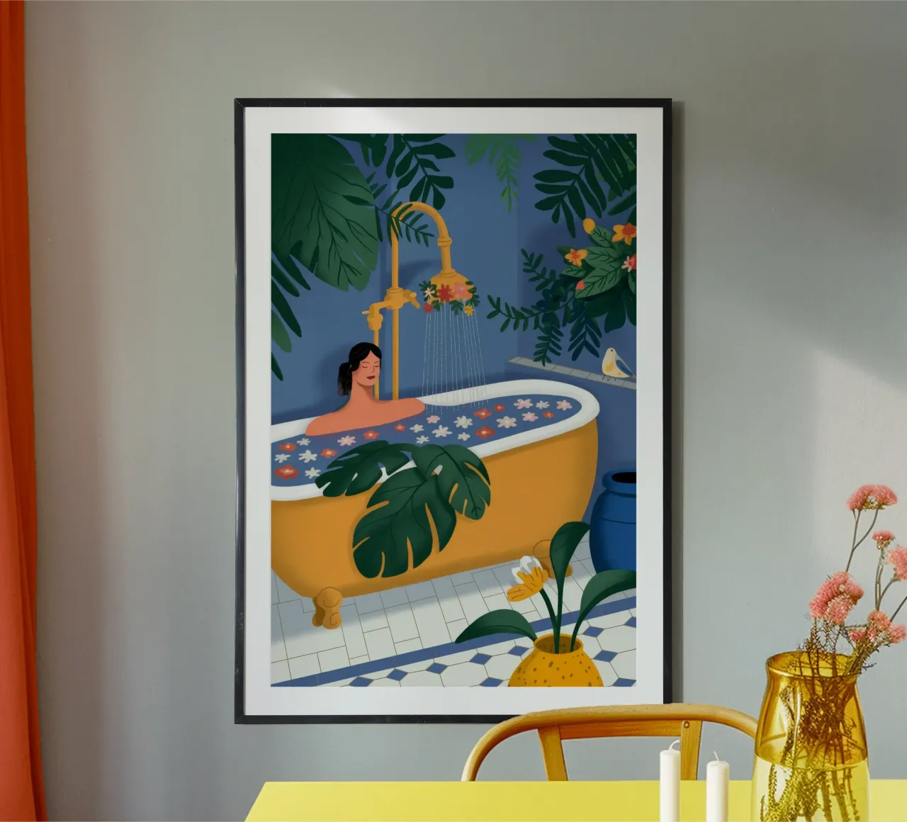 Bagno tropicale ritirato poster con telaio in plastica da Fine Sanctuary