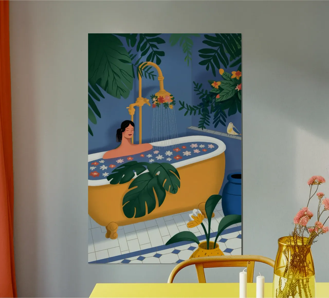 Bagno tropicale ritirato poster con telaio in plastica da Fine Sanctuary