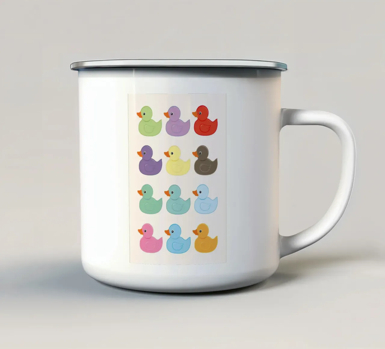 Illustrazione di un'anatra di gomma tazza in smalto da ItalyDesignStudio