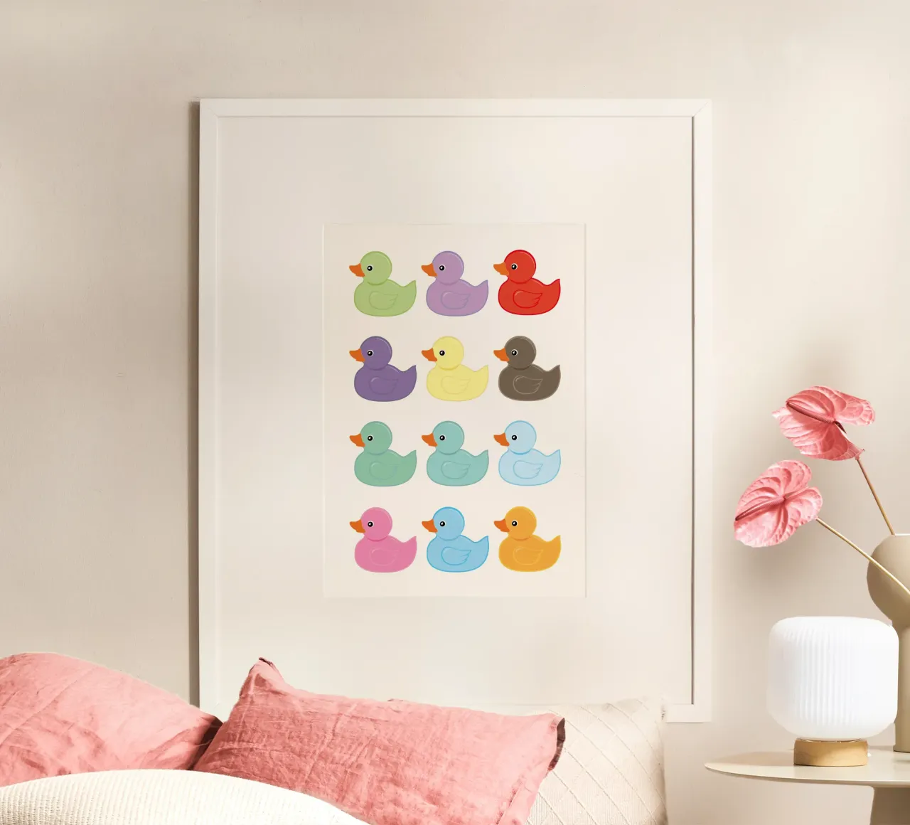 Illustrazione di un'anatra di gomma poster con telaio in plastica da ItalyDesignStudio