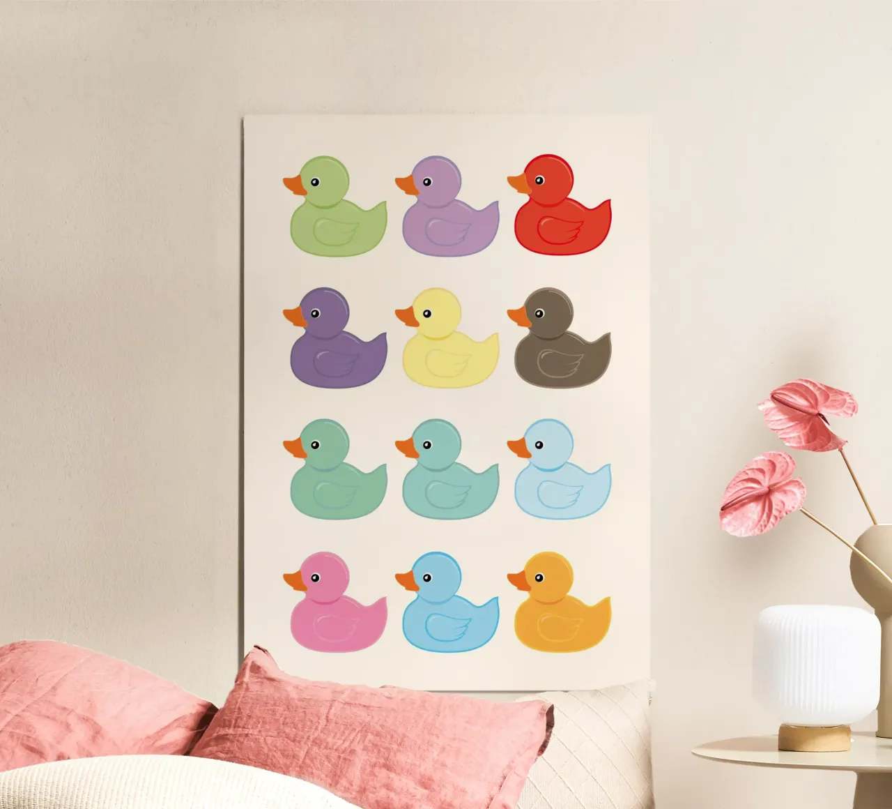 Illustrazione di un'anatra di gomma poster con telaio in plastica da ItalyDesignStudio