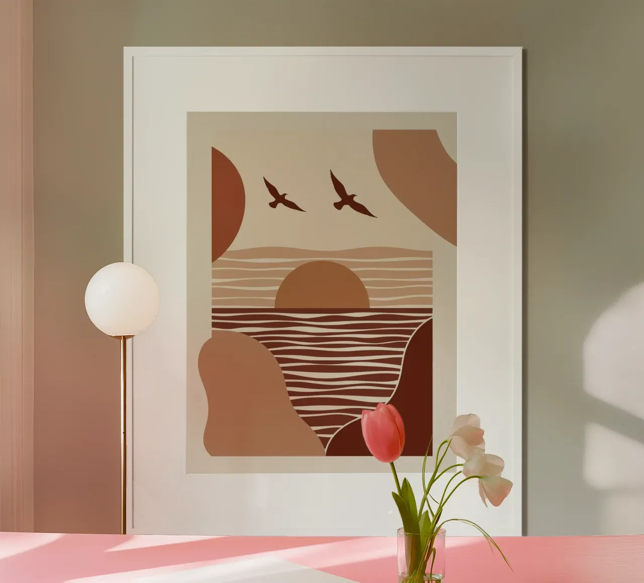 Summer Days III poster avec cadre en bois de Artsy Vibes