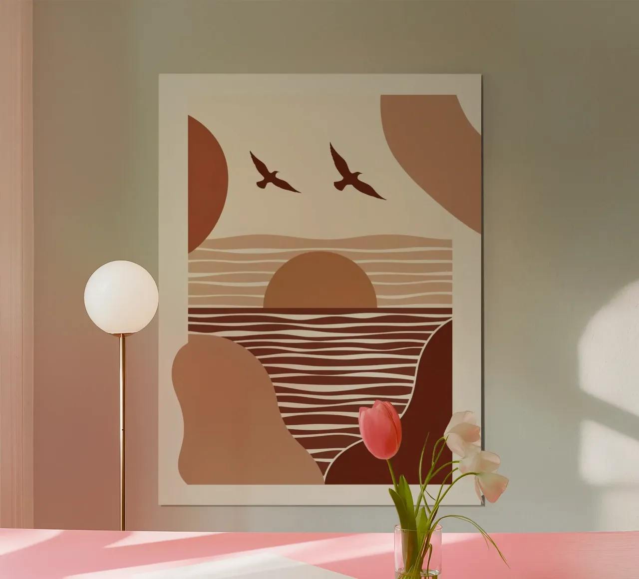 Summer Days III poster avec cadre en bois de Artsy Vibes