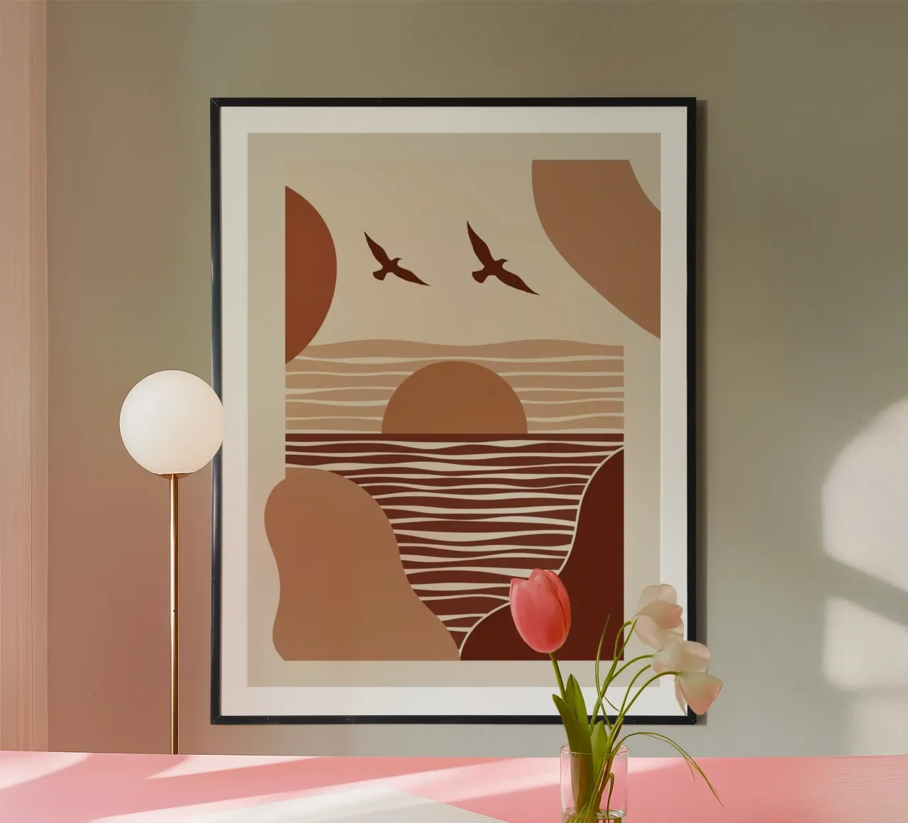 Summer Days III poster avec cadre en bois de Artsy Vibes