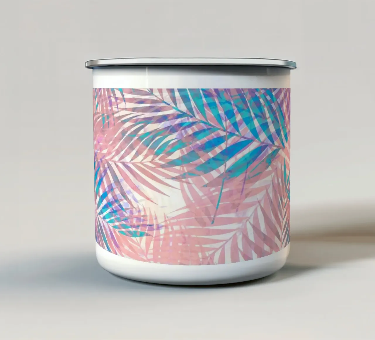 Foglie di palma iridescenti pastello tazza in smalto da SilverPegasus