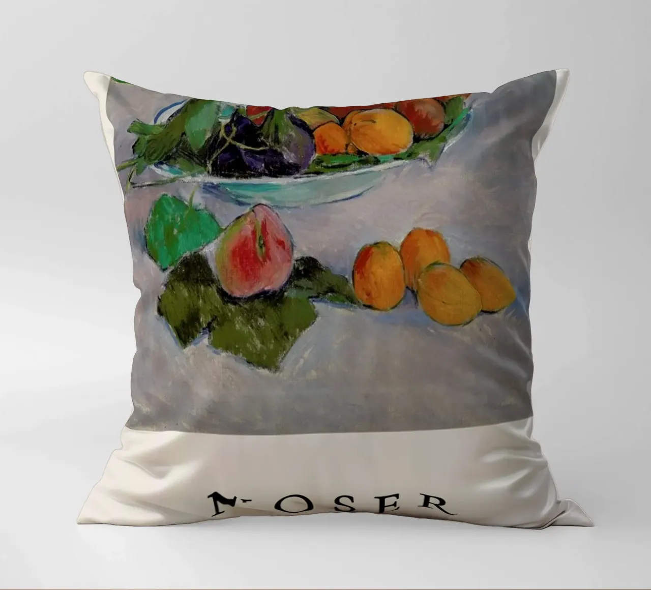 Moser - Still Life with Fruit and Leaves cuscino da ARTOTHEK