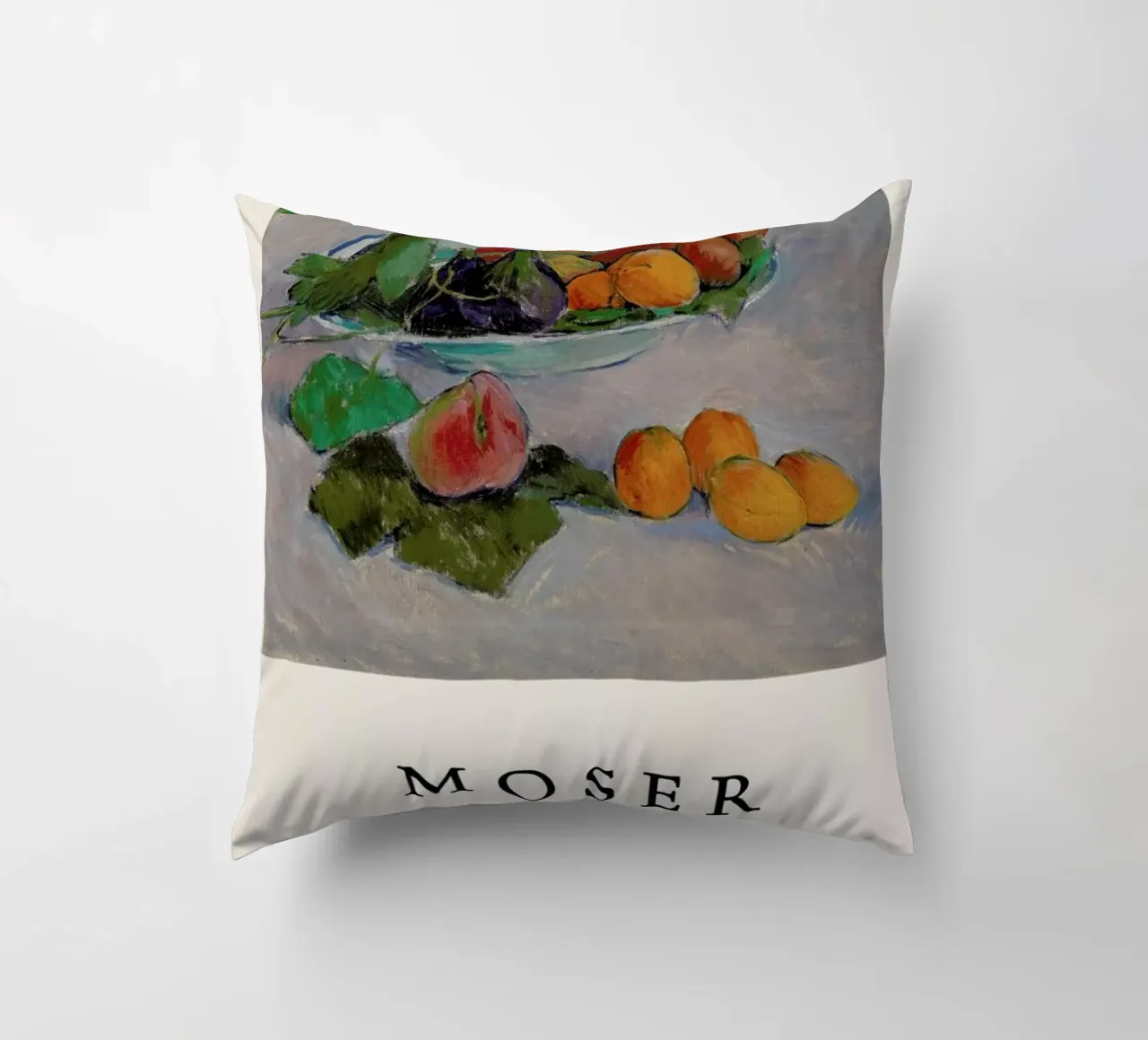 Moser - Still Life with Fruit and Leaves cuscino da ARTOTHEK