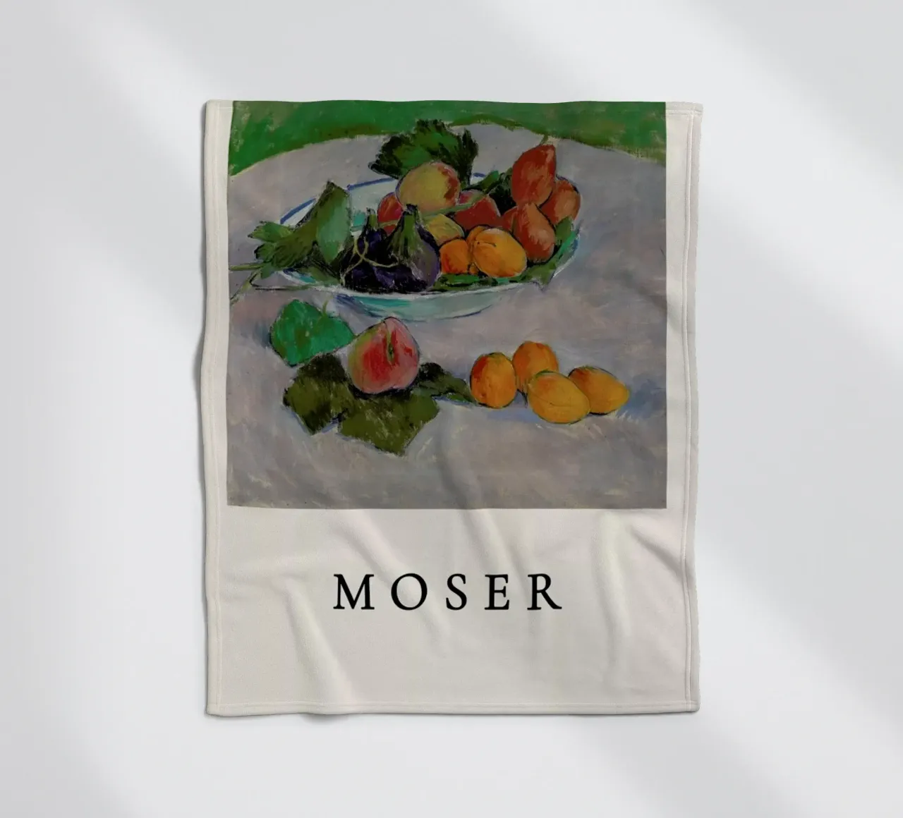 Moser - Still Life with Fruit and Leaves coperta in pile da ARTOTHEK