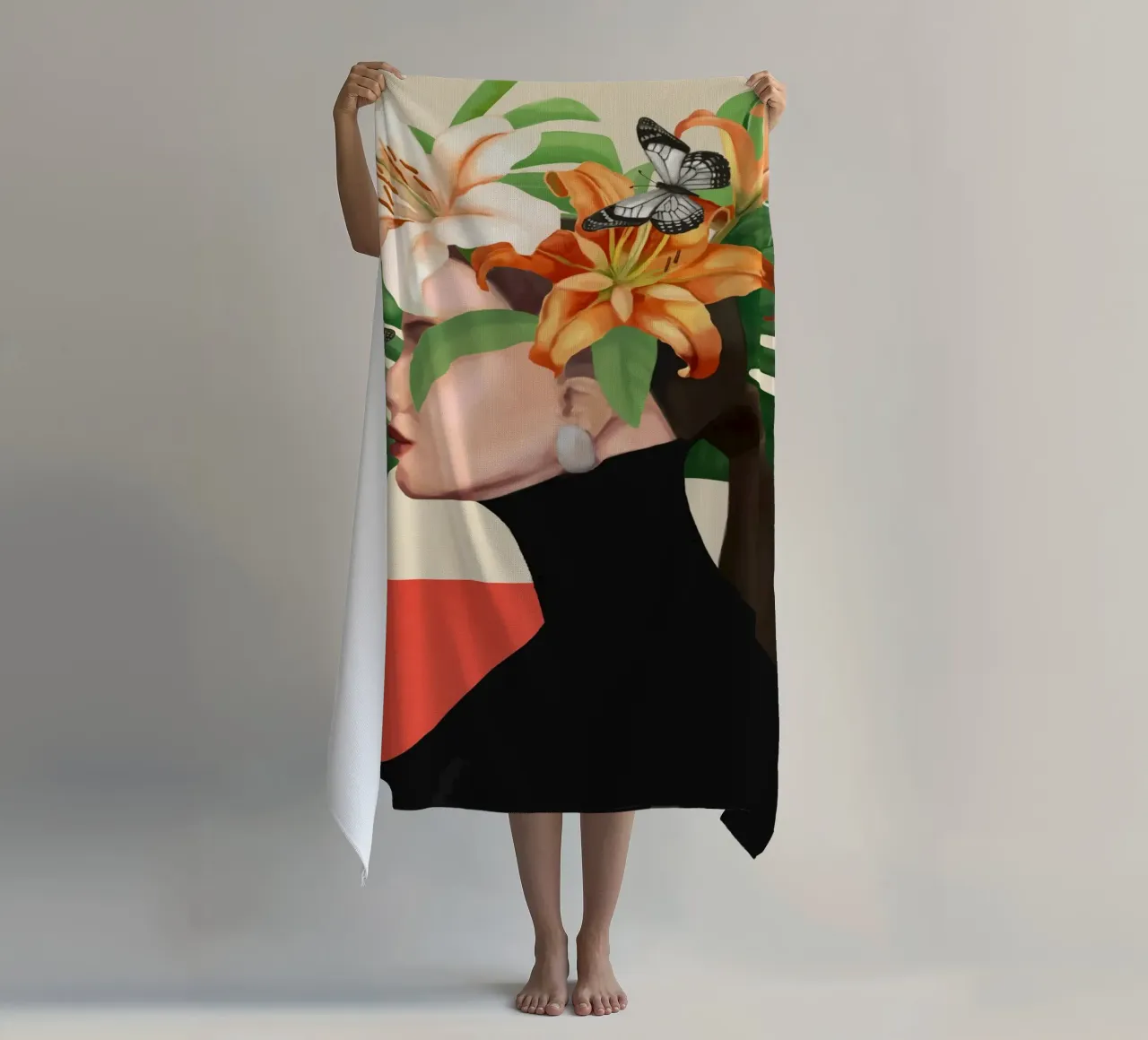 Floral Serenity beach towel by Nadjaa