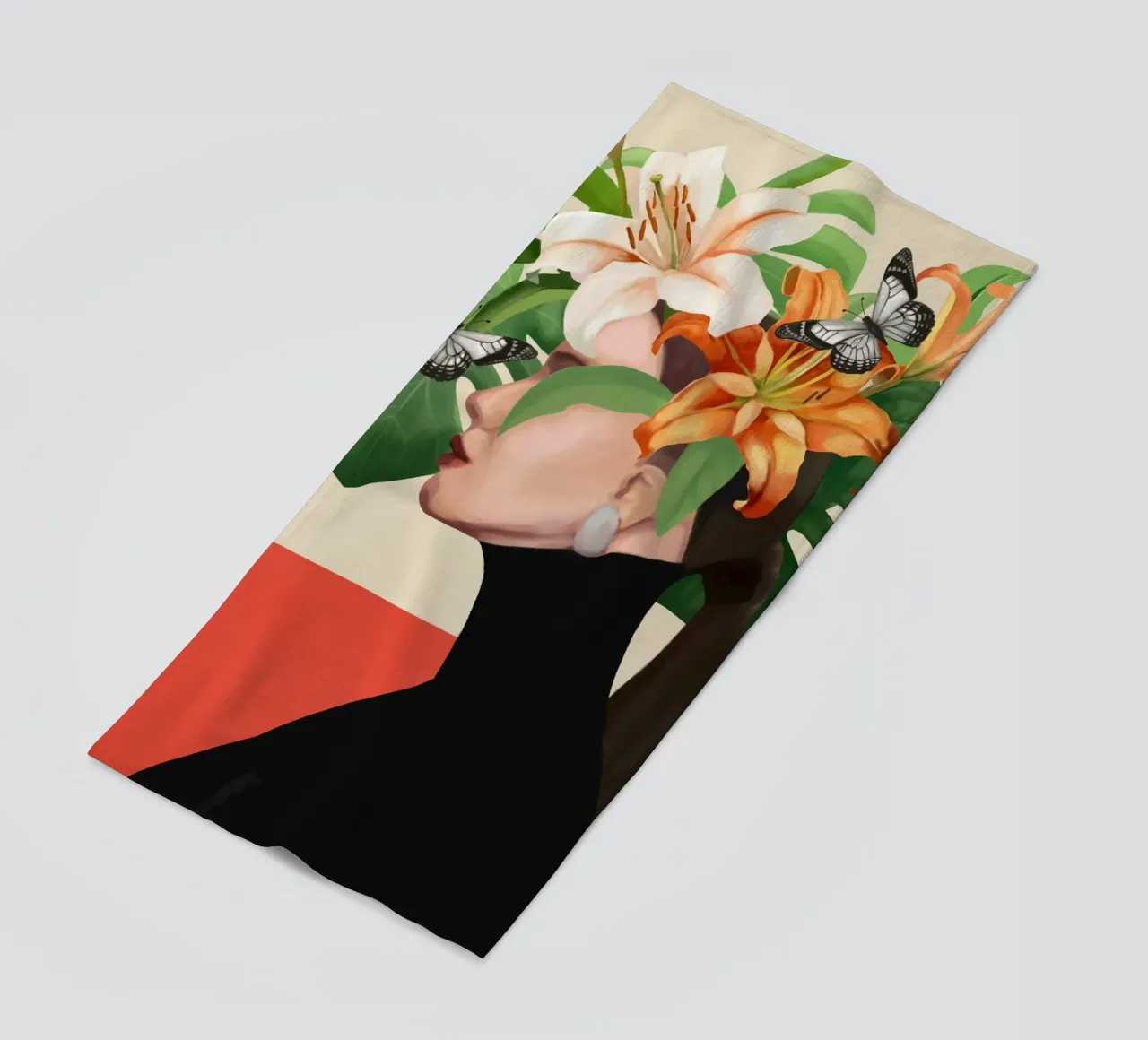 Floral Serenity beach towel by Nadjaa