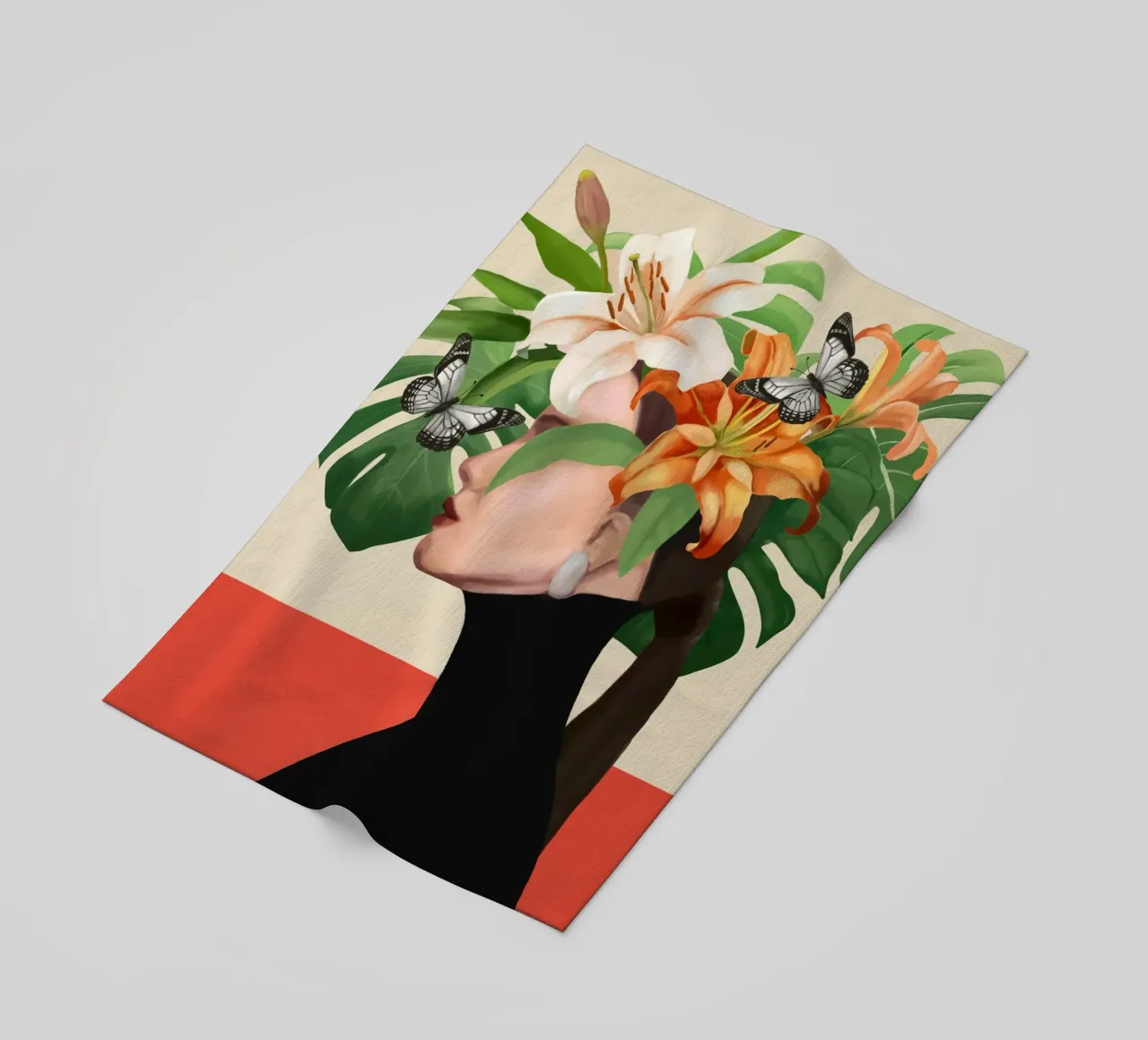 Floral Serenity beach towel by Nadjaa