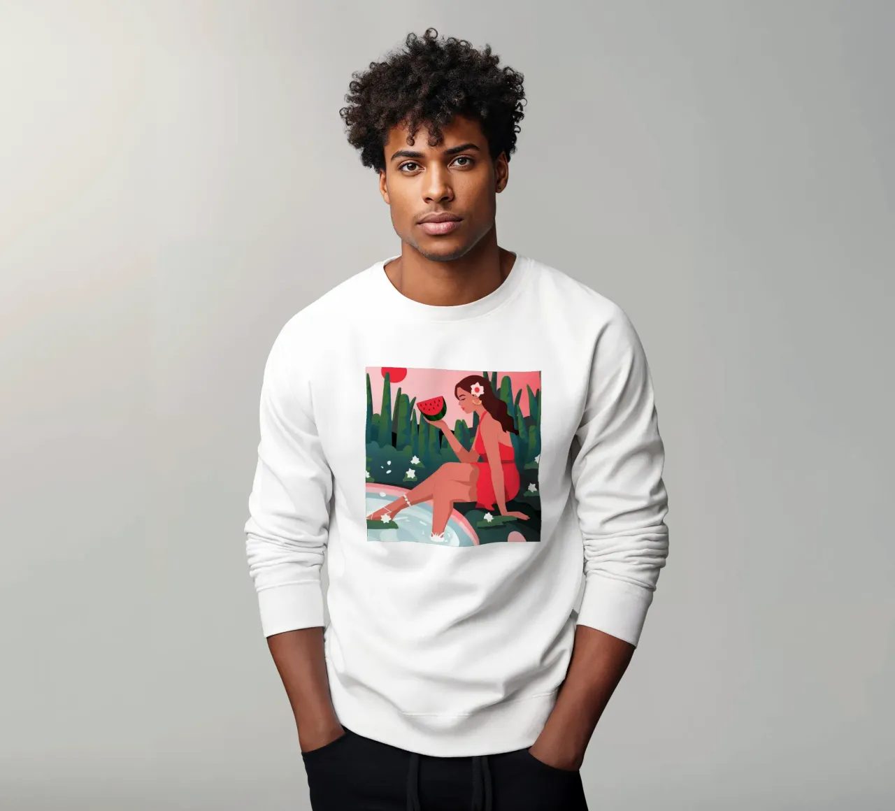 Wassermelone Pool Delight Sweatshirt von Fine Sanctuary