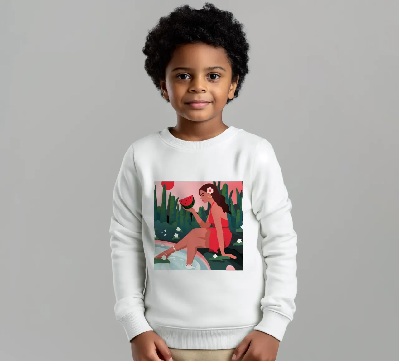 Sandía Pool Delight sudadera para niño de Fine Sanctuary