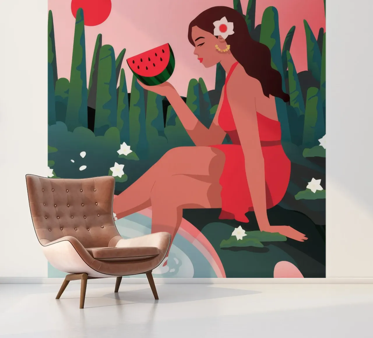 Sandía Pool Delight papel para pared de Fine Sanctuary