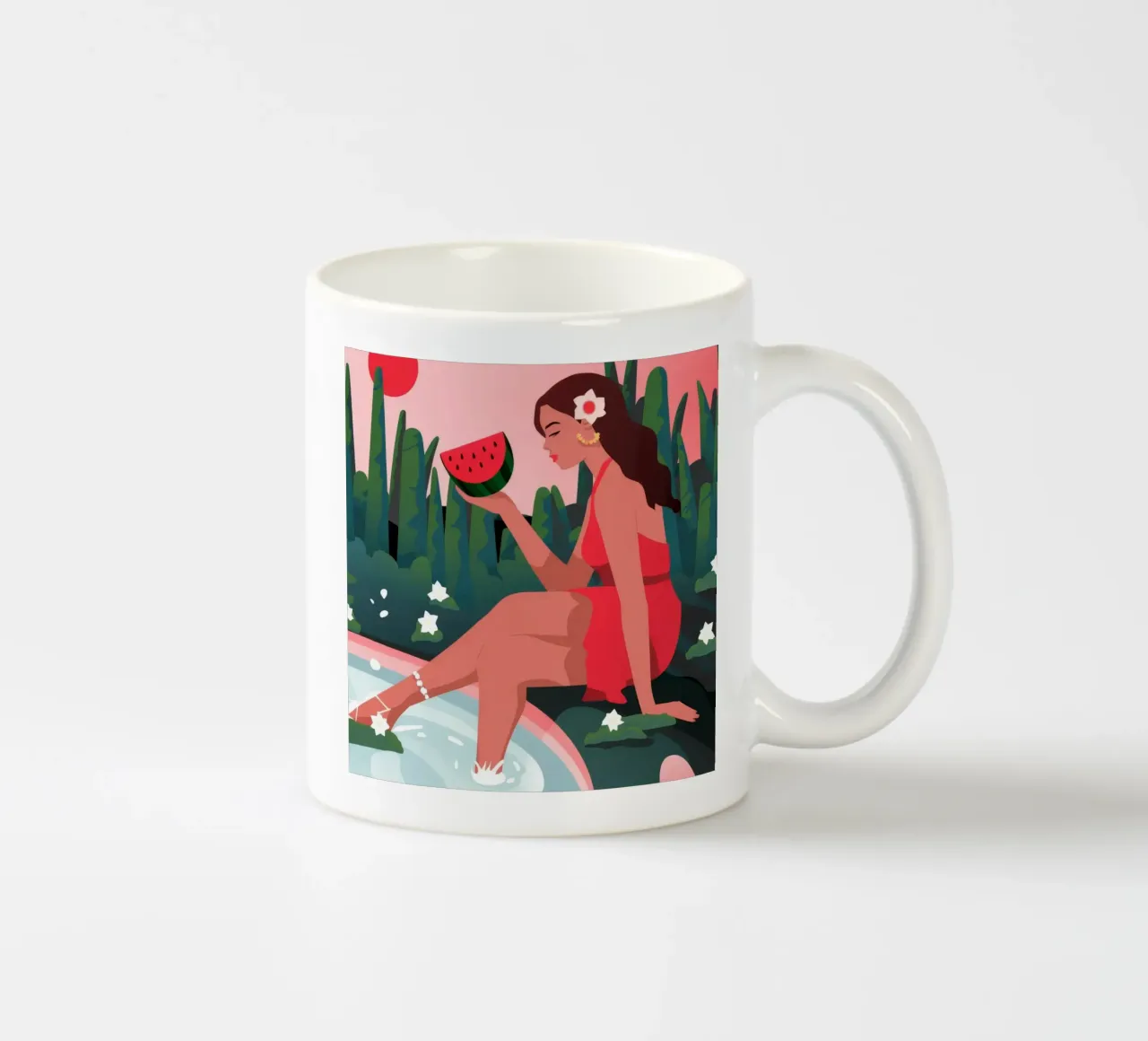 Sandía Pool Delight taza de cerámica de Fine Sanctuary