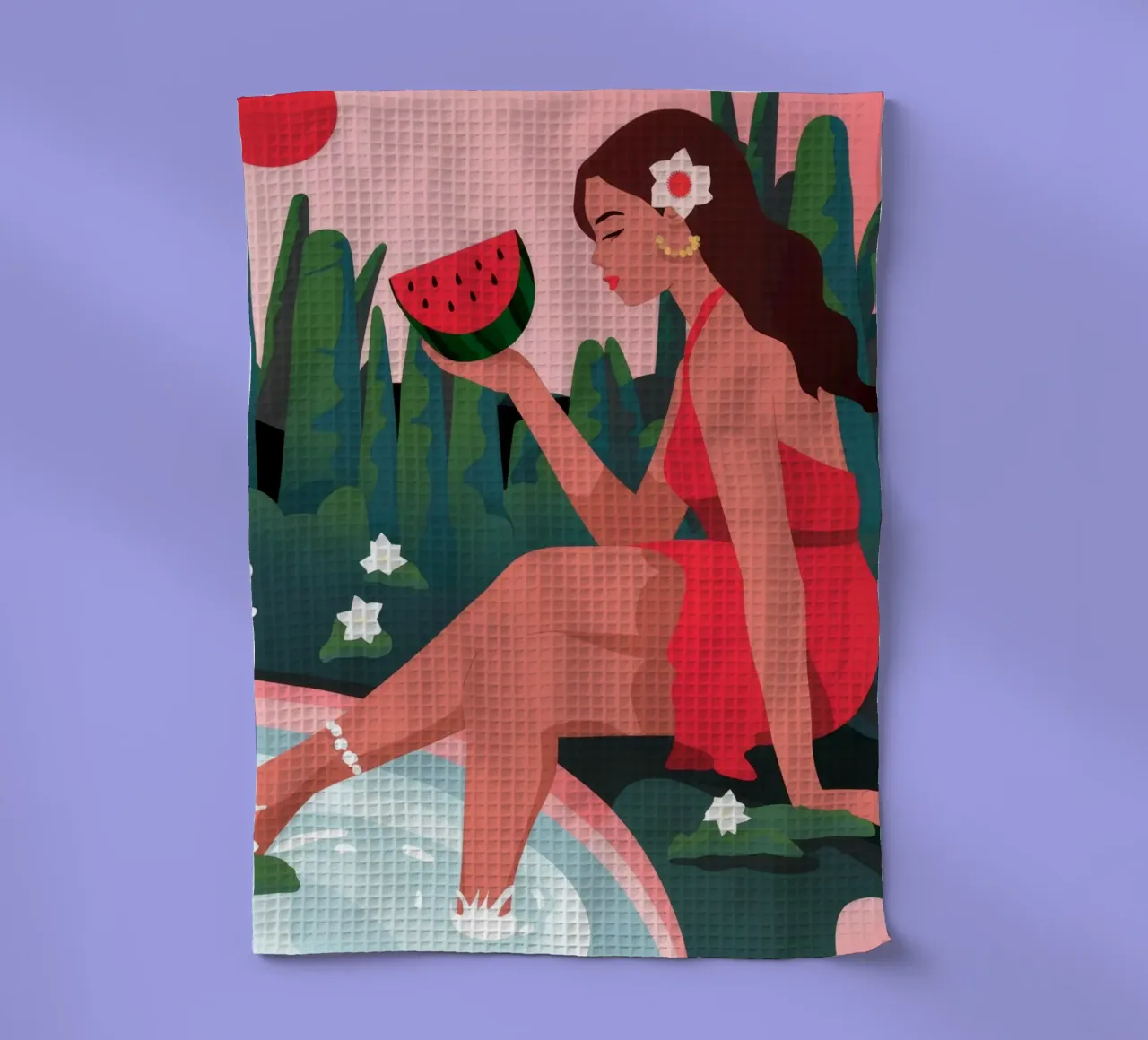 Wassermelone Pool Delight Geschirrtuch von Fine Sanctuary