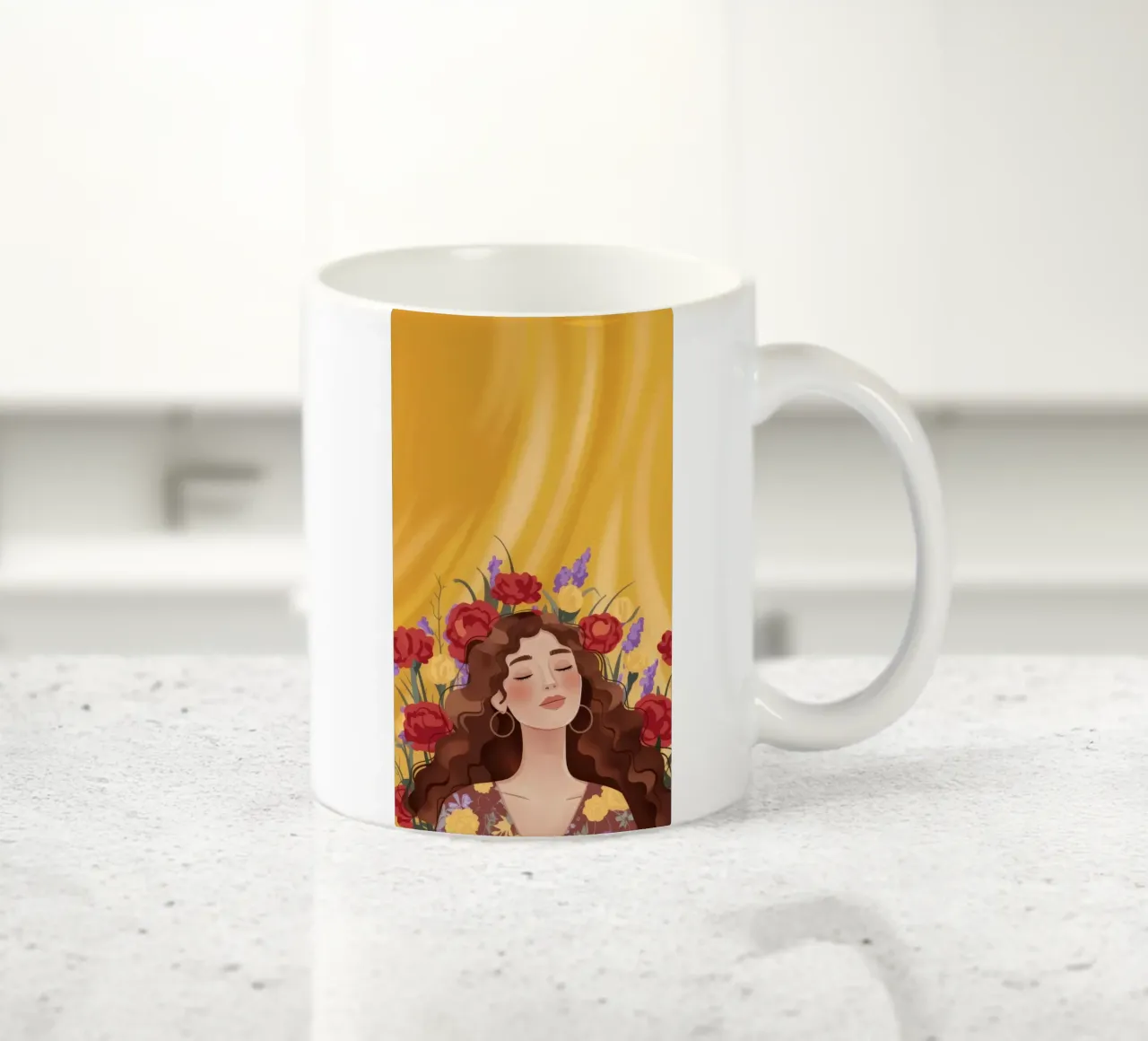 Blumenkrone Majestät Keramik Tasse von Fine Sanctuary