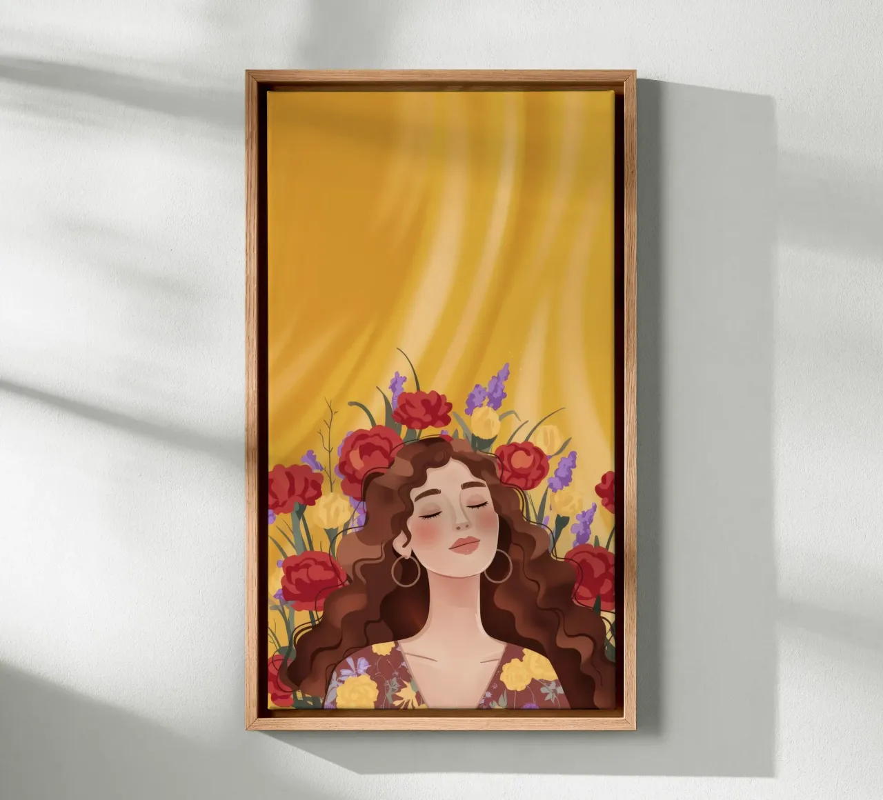 Bloemen Kroon Majesteit canvas met Baklijst van Fine Sanctuary