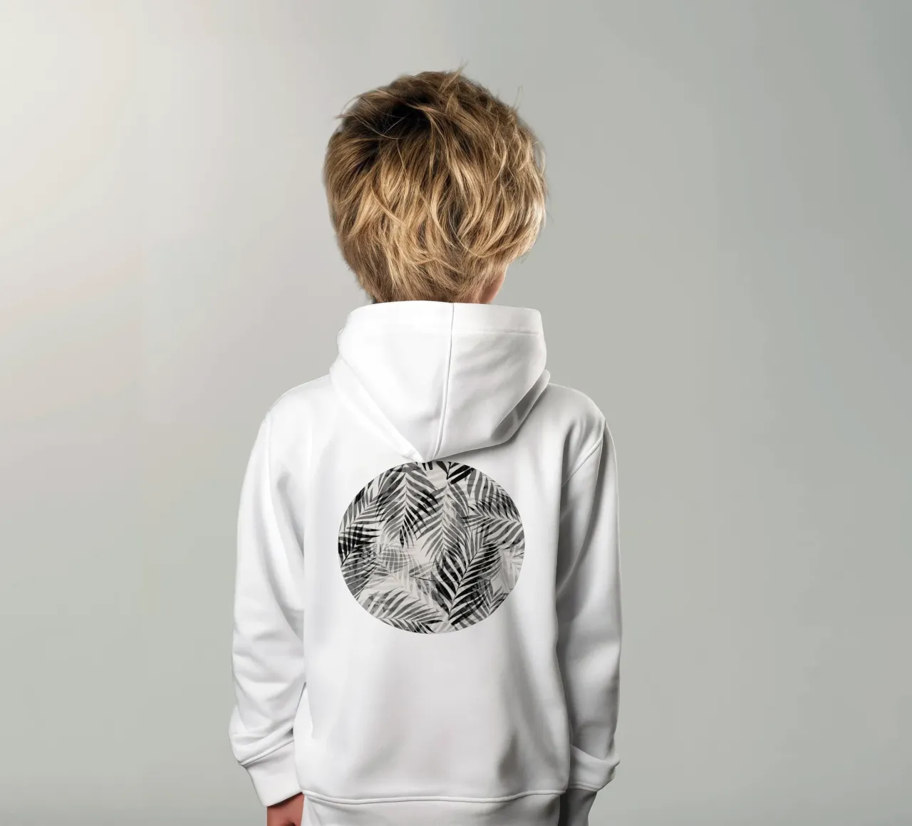 Foglie di palma in bianco e nero felpa bambino con cappuccio da SilverPegasus