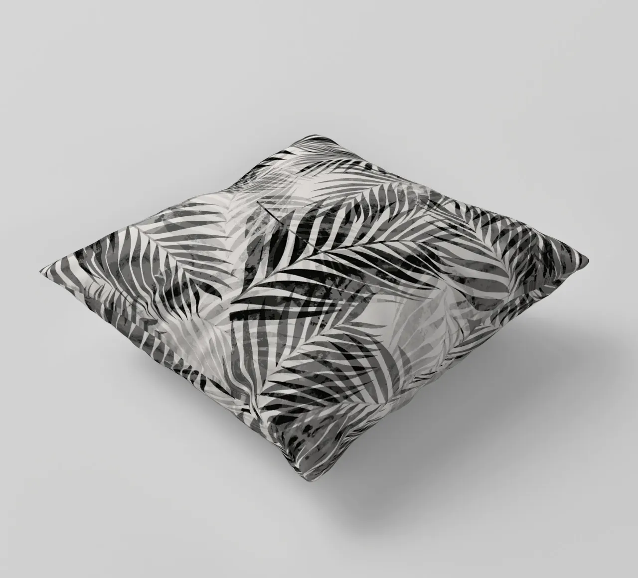 Foglie di palma in bianco e nero cuscino da SilverPegasus
