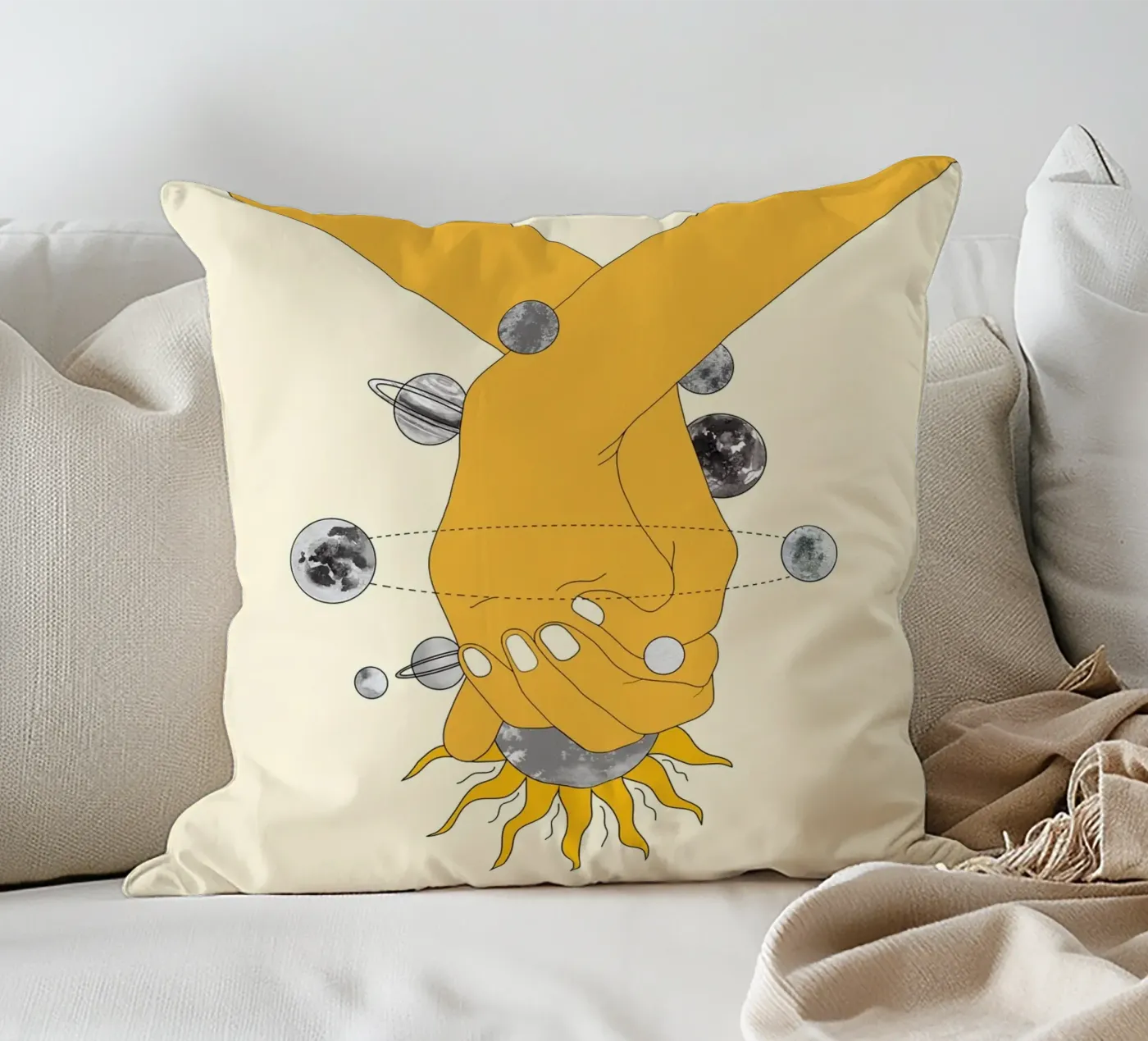 Everything Revolves Around Us Kissen von Nadjaa