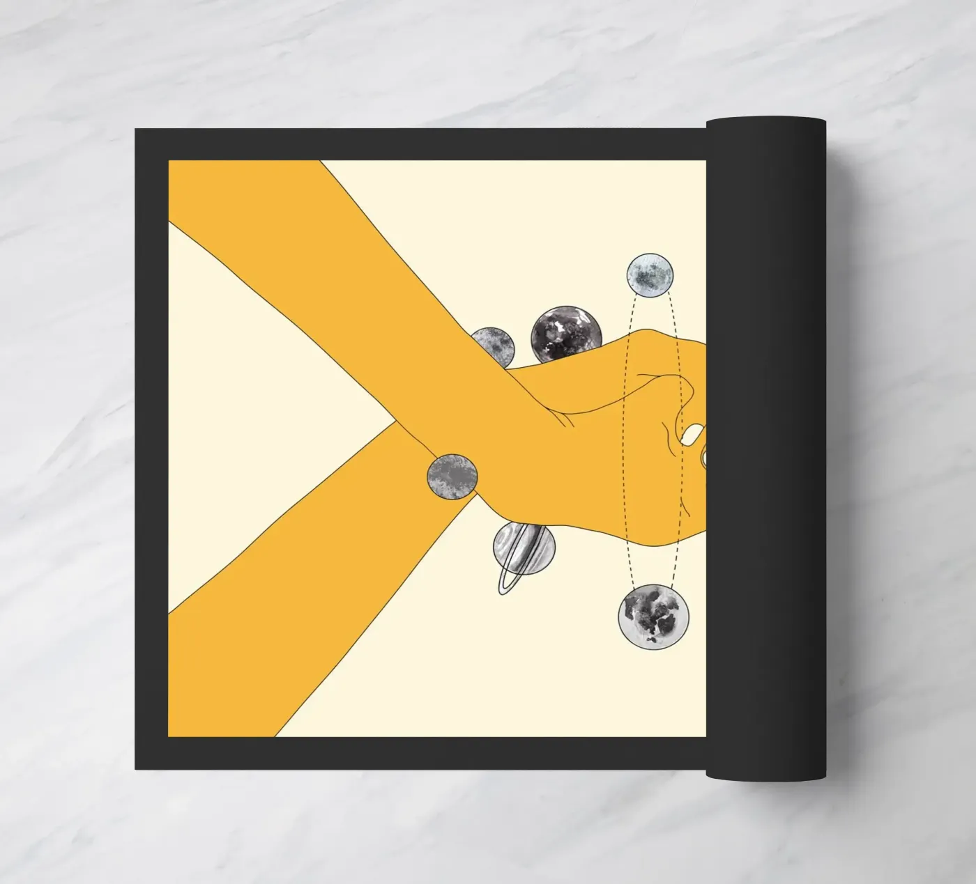 Everything Revolves Around Us doormat by Nadjaa