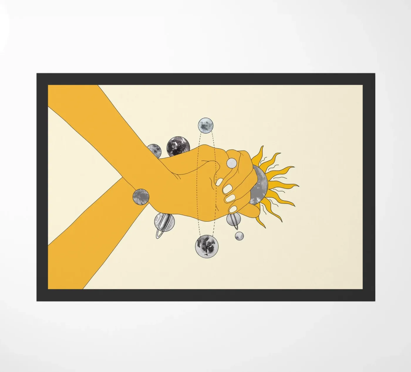 Everything Revolves Around Us doormat by Nadjaa