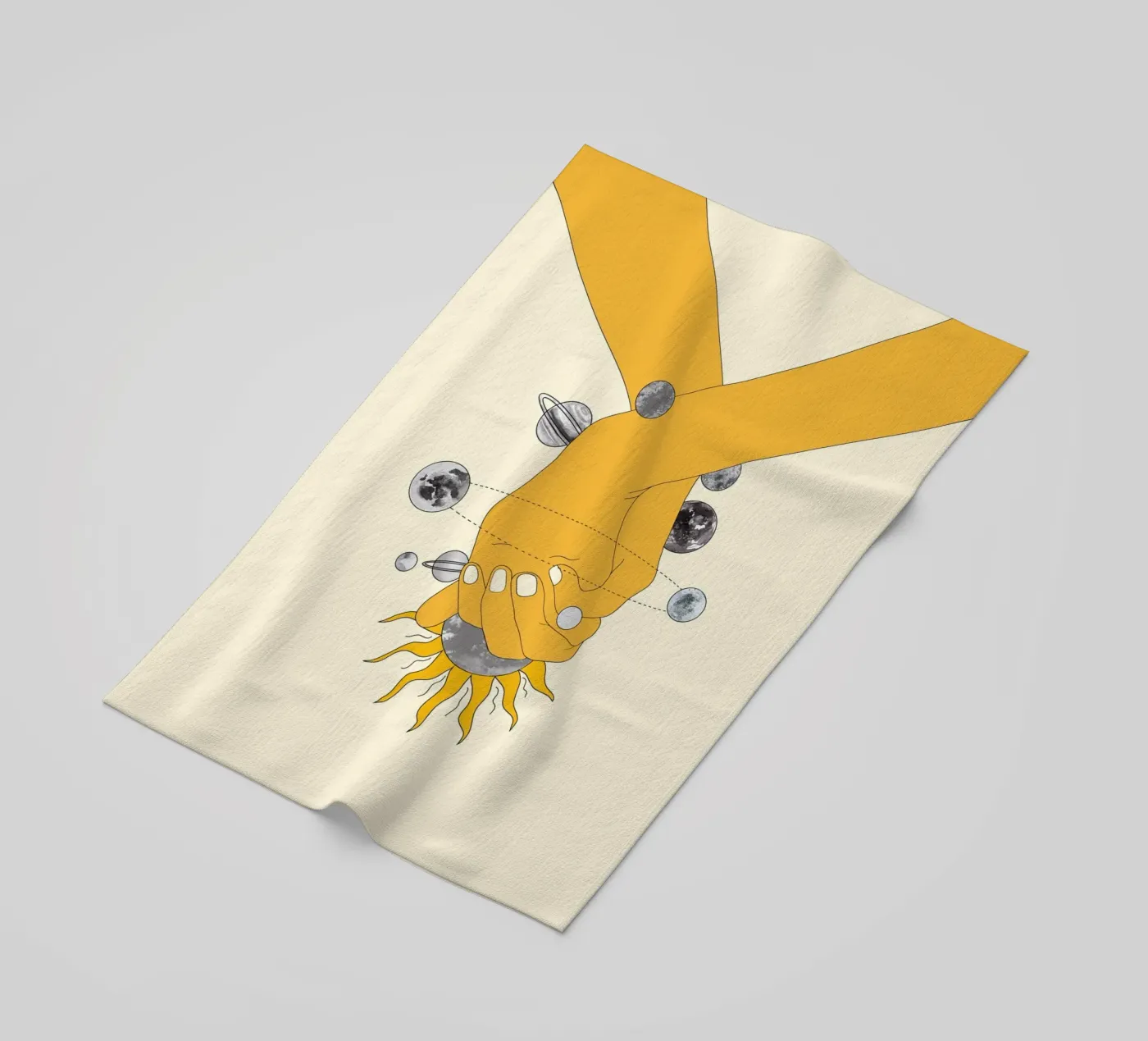 Everything Revolves Around Us beach towel by Nadjaa