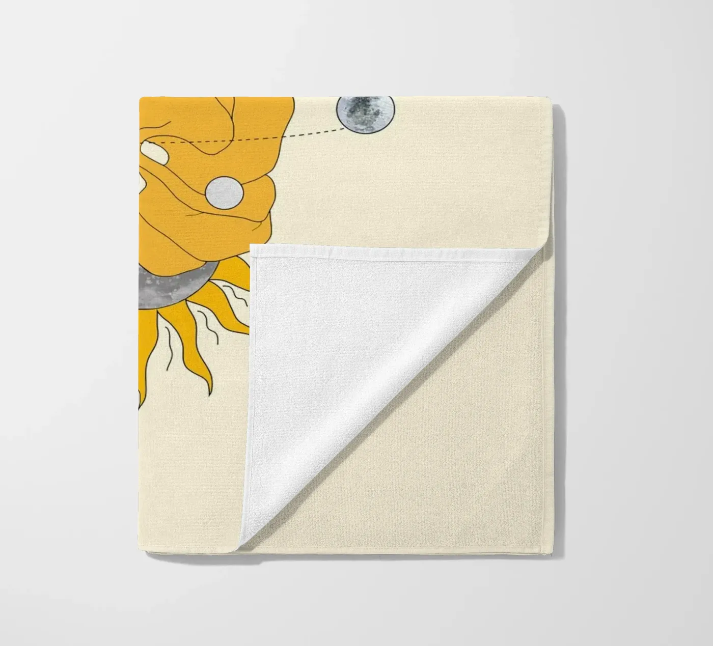 Everything Revolves Around Us beach towel by Nadjaa