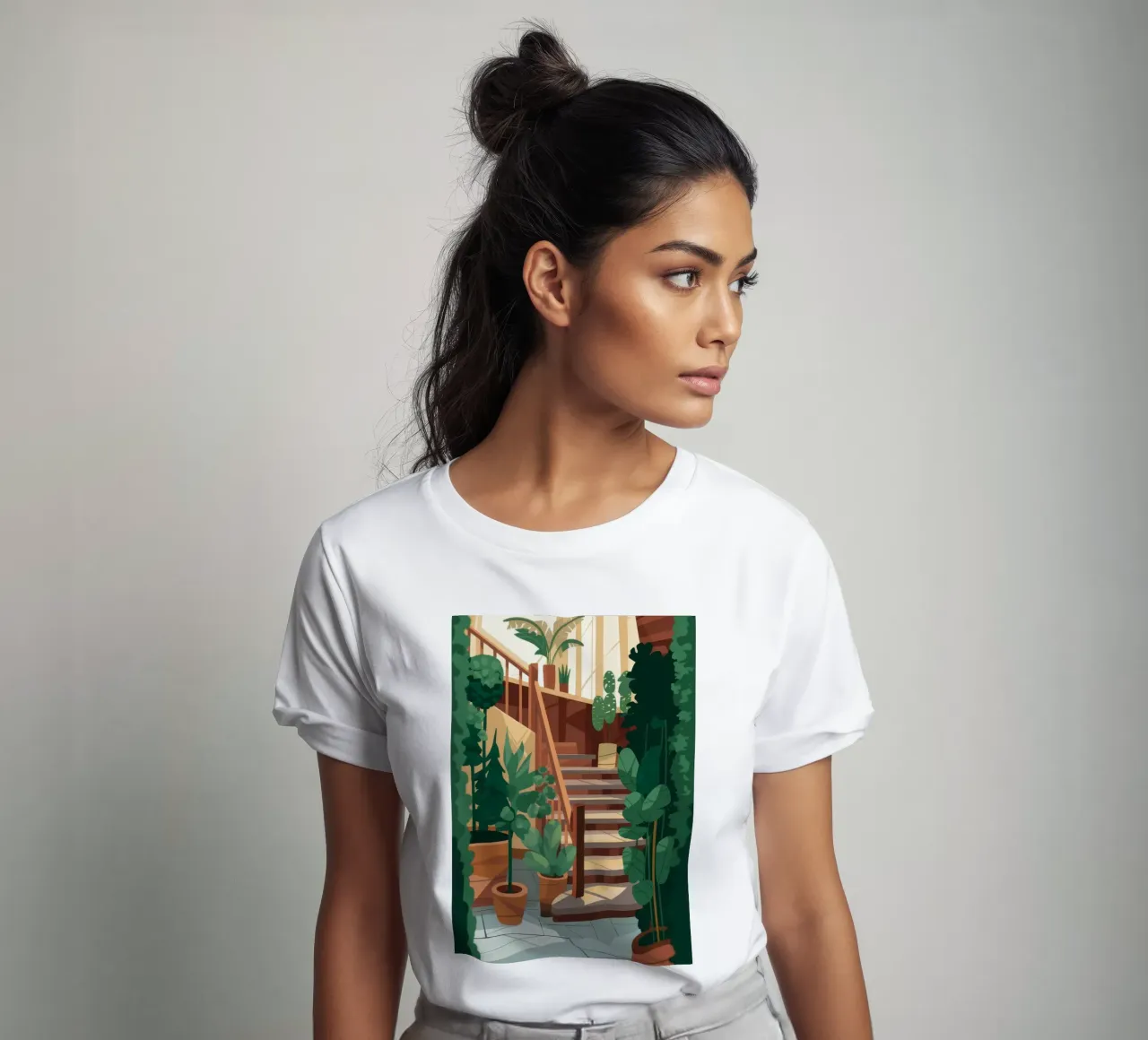 Scala Oasi verde t-shirt da Fine Sanctuary