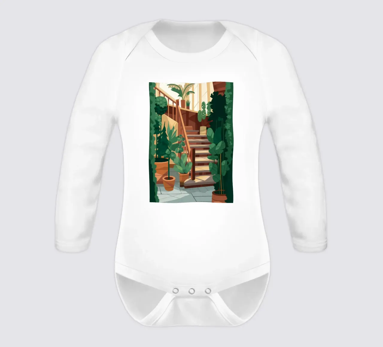 Scala Oasi verde body neonato maniche lunghe da Fine Sanctuary