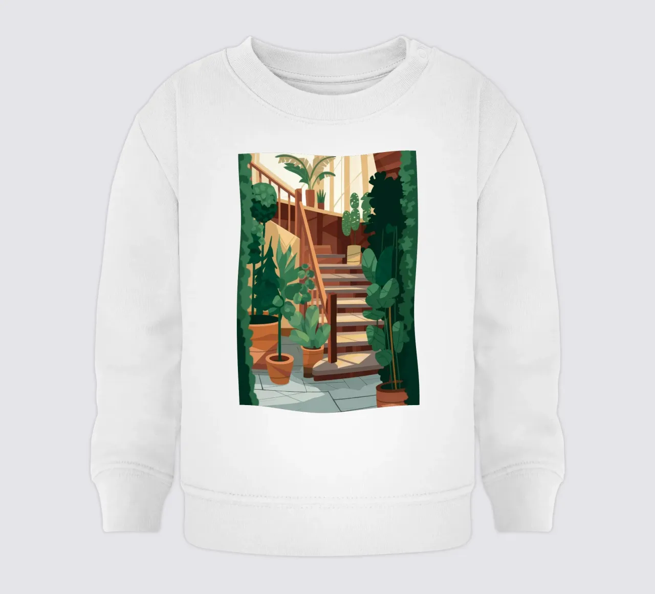 Scala Oasi verde felpa neonato da Fine Sanctuary