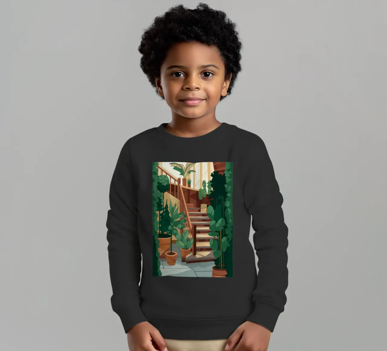 Scala Oasi verde felpa bambino da Fine Sanctuary