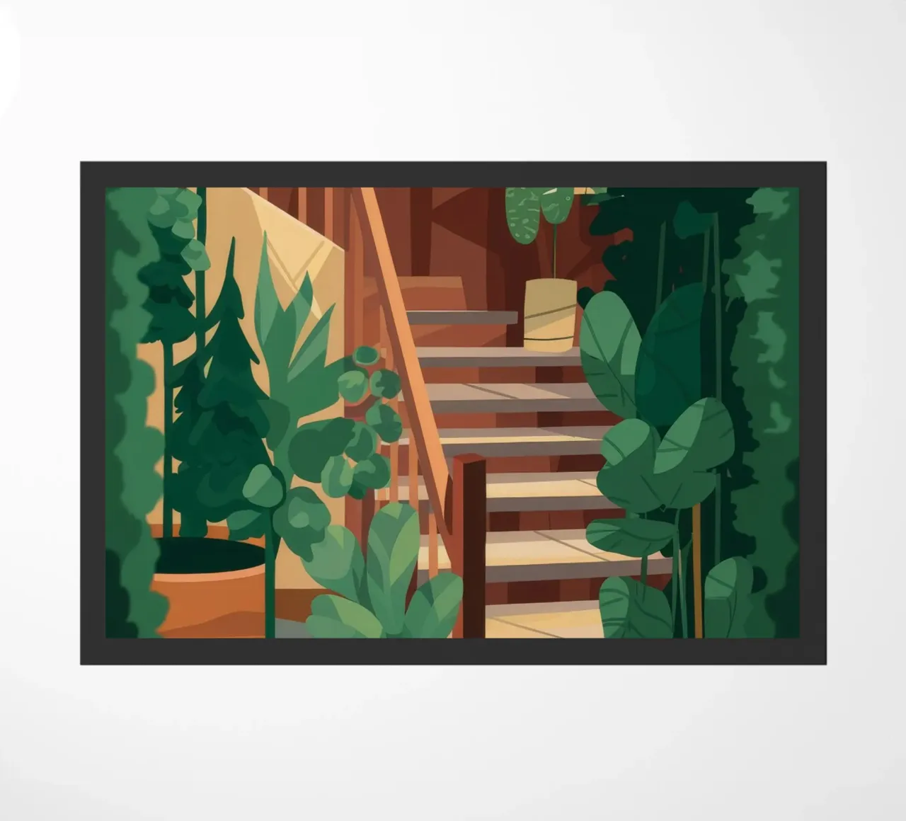 Staircase Green Oasis doormat by Fine Sanctuary