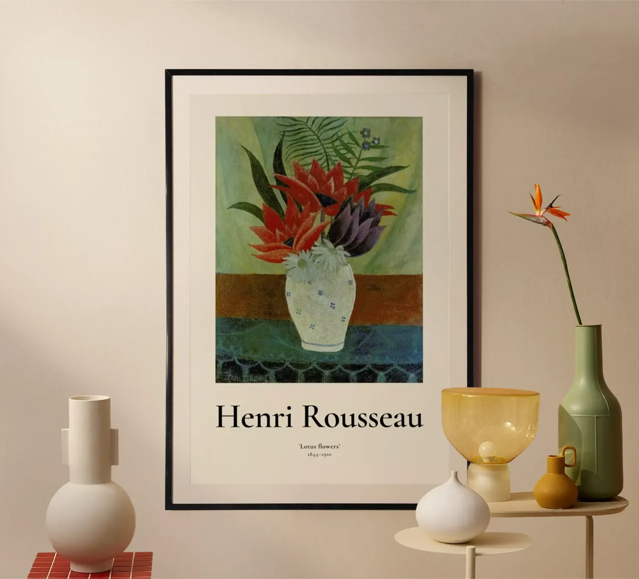 Rousseau - Lotus Flowers poster con telaio in plastica da ARTOTHEK