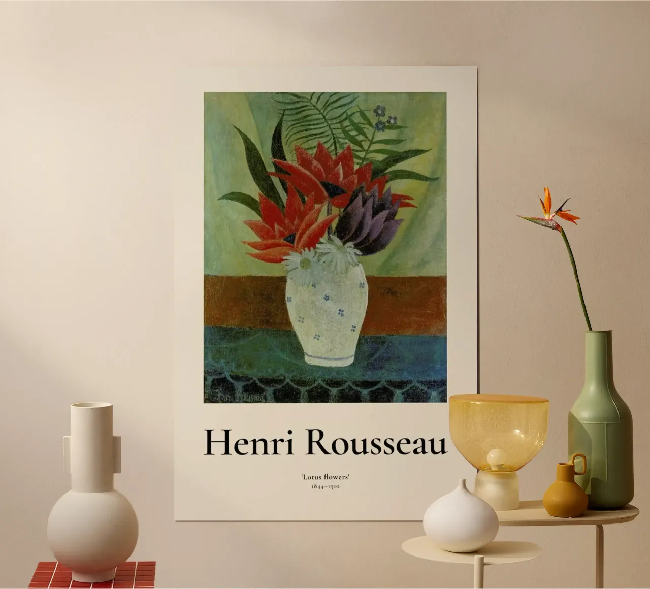 Rousseau - Lotus Flowers poster con telaio in plastica da ARTOTHEK