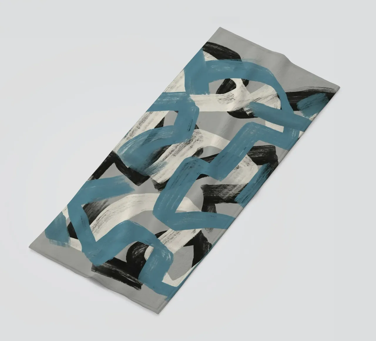Droog penseel abstract in grijs strandhanddoek van Little Dean