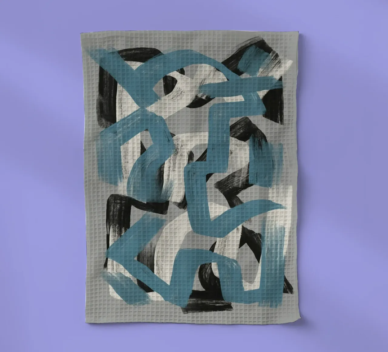 Droog penseel abstract in grijs theedoek van Little Dean